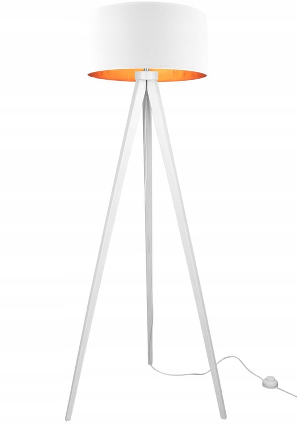 Gulvlampe stående TRIPOD guld træ