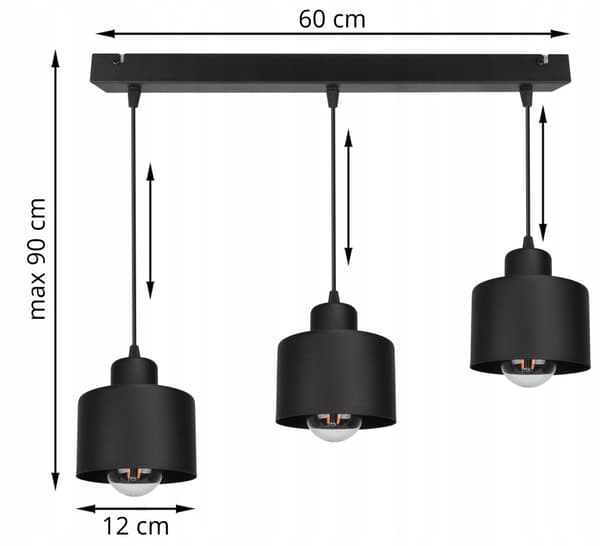 HÆNGE LOFTSLAMPE LYSKELYSE METAL LED