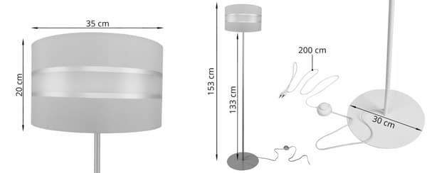 MODERNE GULVLAMPE LAMPESKÆRM 35CM LED