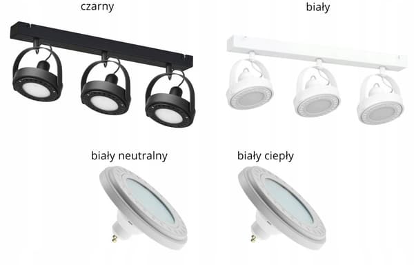 LED LOFT SPOTLIGHT LAMPE FITTING GU10 3X 9W LED
