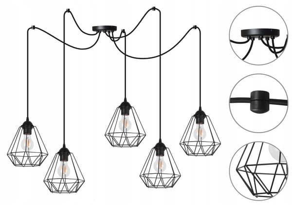 HÄNGANDE taklampa ljuskrona SPIDER loft E27 LED