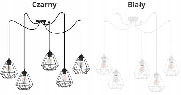 HÄNGANDE taklampa ljuskrona SPIDER loft E27 LED