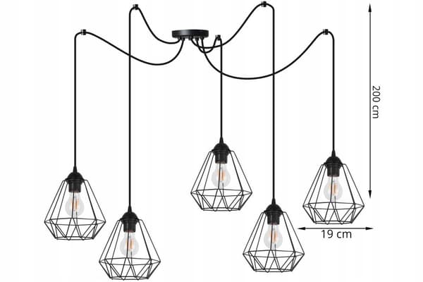 HÄNGANDE taklampa ljuskrona SPIDER loft E27 LED