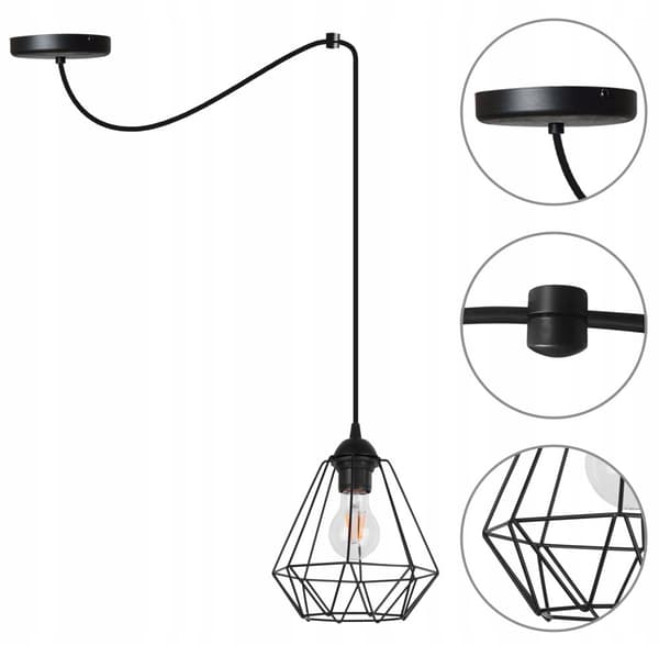 HÄNGANDE taklampa ljuskrona SPIDER loft E27 LED