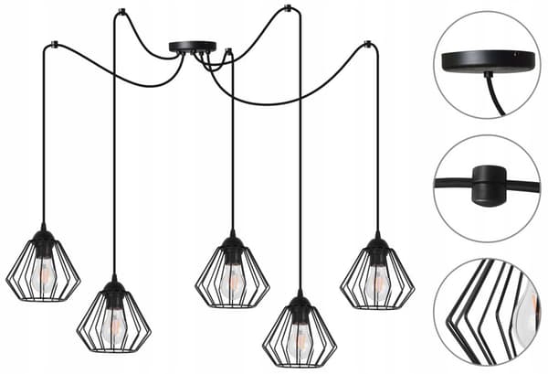 HÆNGENDE loftslampe lysekrone SPIDER loft E27 LED