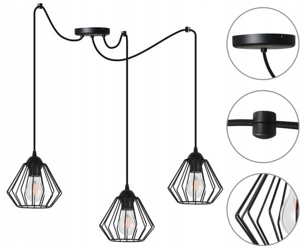 HÄNGANDE taklampa ljuskrona SPIDER loft E27 LED