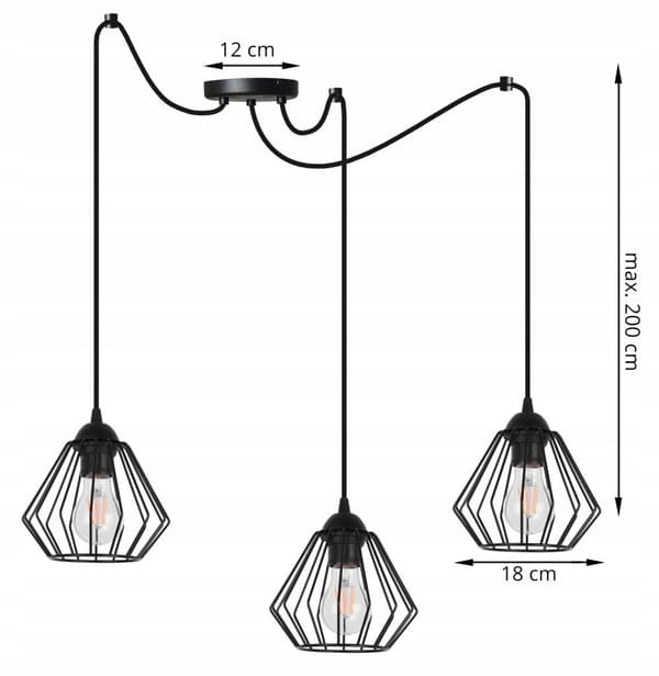 HÄNGANDE taklampa ljuskrona SPIDER loft E27 LED