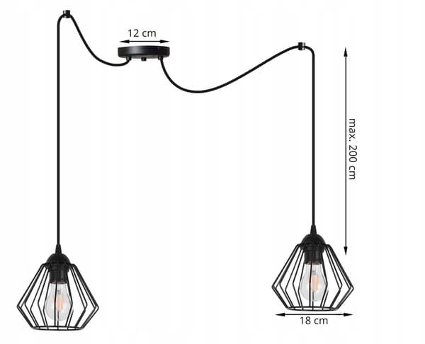 HÆNGENDE loftslampe lysekrone SPIDER loft E27 LED