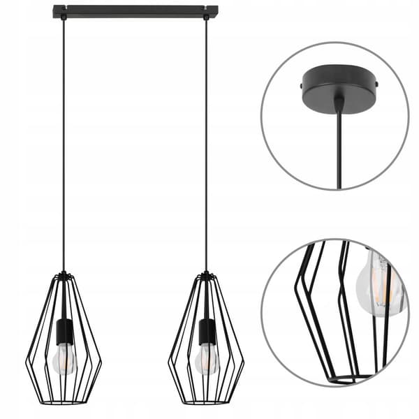 LOFT INDUSTRIELL DIAMANT TAKLAMPA HÄNGNING E27