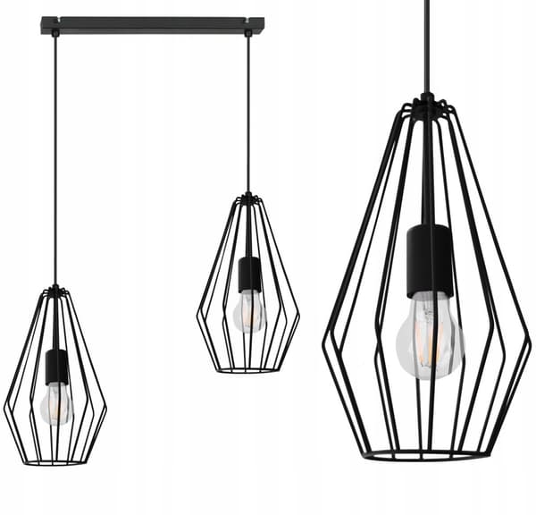 LOFT INDUSTRIELL DIAMANT TAKLAMPA HÄNGNING E27