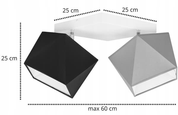 Lampunvarjostin Diamond kattoon monia värejä