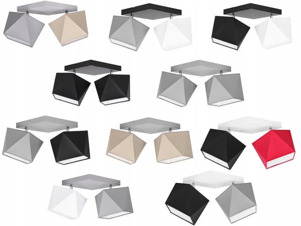 Lampunvarjostin Diamond kattoon monia värejä