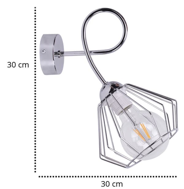 Kromad LOFT VÄGGLAMPA snygg vägglampa