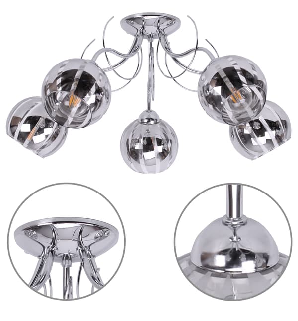ELEGANTE KROM LOFTSLAMPE GLAS skærme