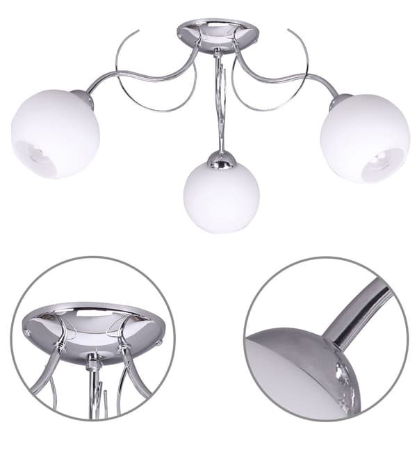 KLASSISK TAKLAMPA MED GLAS LED-SKÄRMAR