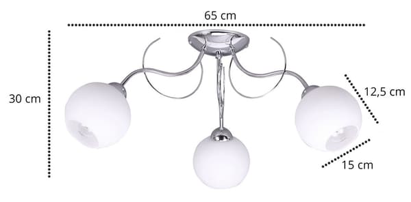 KLASSISK TAKLAMPA MED GLAS LED-SKÄRMAR
