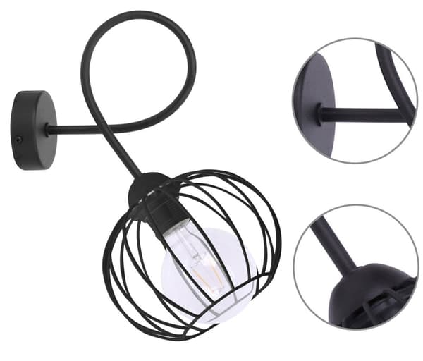 Metall vägglampa Loft Edison E27