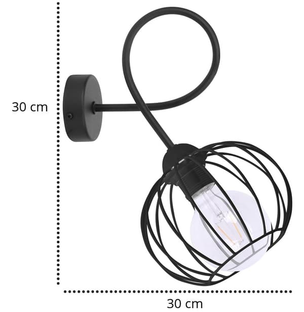 Metall vägglampa Loft Edison E27