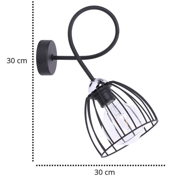 Wire RETRO VÄGGLAMPA Vägglampa Krom LOFT