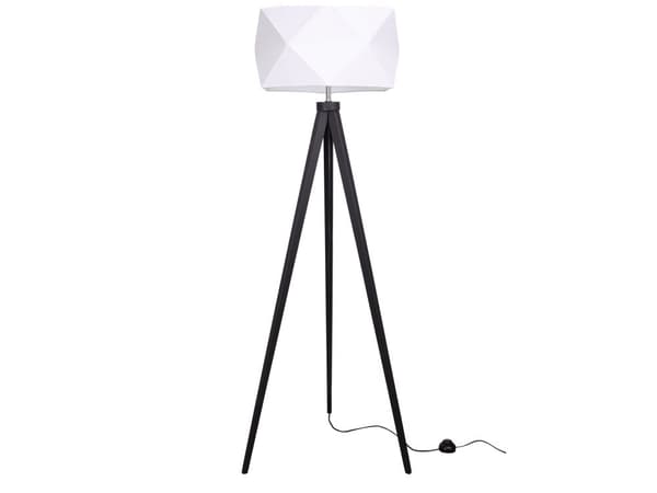 MODERN GOLVLAMPA LAMPSKÄRM STATIV TRÄ