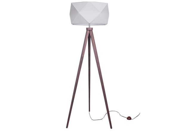 MODERN GOLVLAMPA LAMPSKÄRM STATIV TRÄ