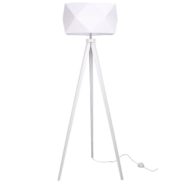 MODERN GOLVLAMPA LAMPSKÄRM STATIV TRÄ