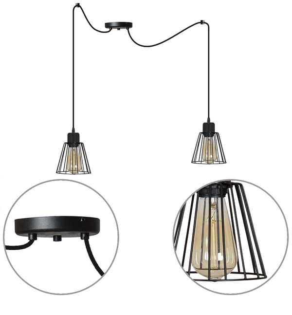 Modern hänglampa spindeltråd retro loft LED