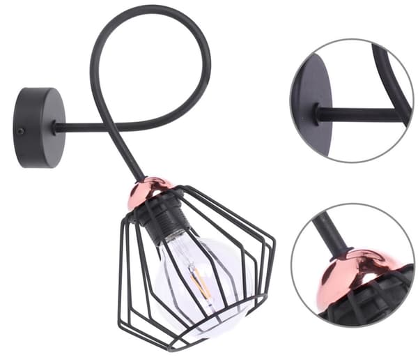 Snygg Loft Koppartråd Vägglampa