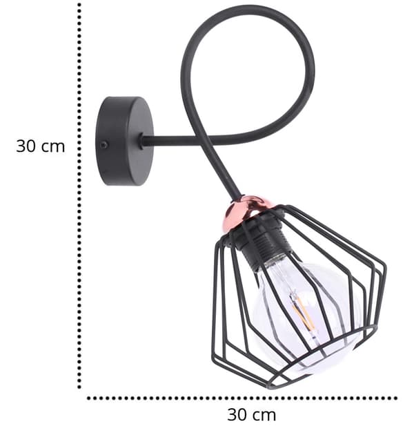 Snygg Loft Koppartråd Vägglampa