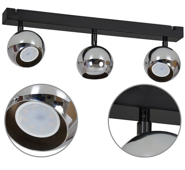 Taklampa plafond BALL modern spot krom