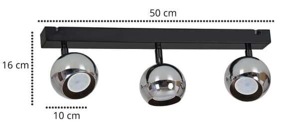 Taklampa plafond BALL modern spot krom