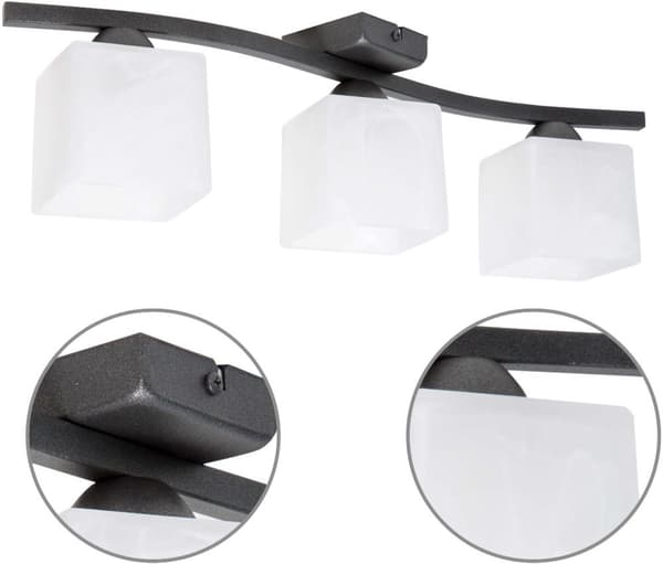 Hängande taklampa, glas, 3x60W, LED