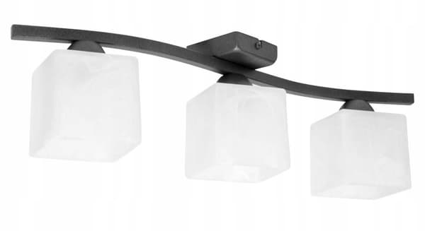 Hängande taklampa, glas, 3x60W, LED