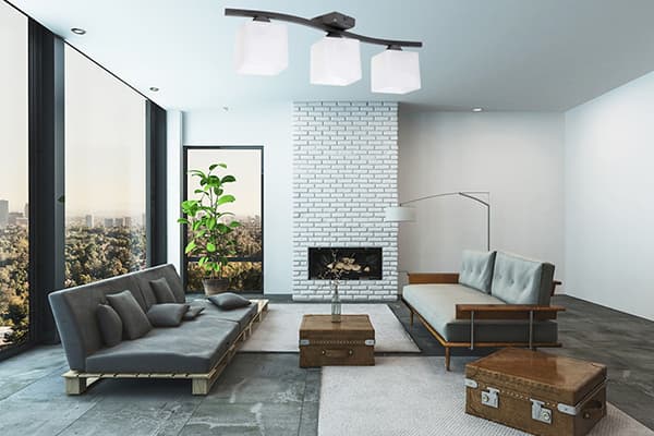 Hängande taklampa, glas, 3x60W, LED