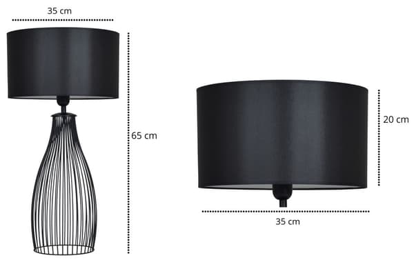 Modern nattstående lampa. Lampskärmar att välja mellan.