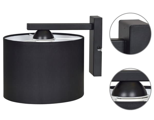 Modern vägglampa med skärm i olika färger
