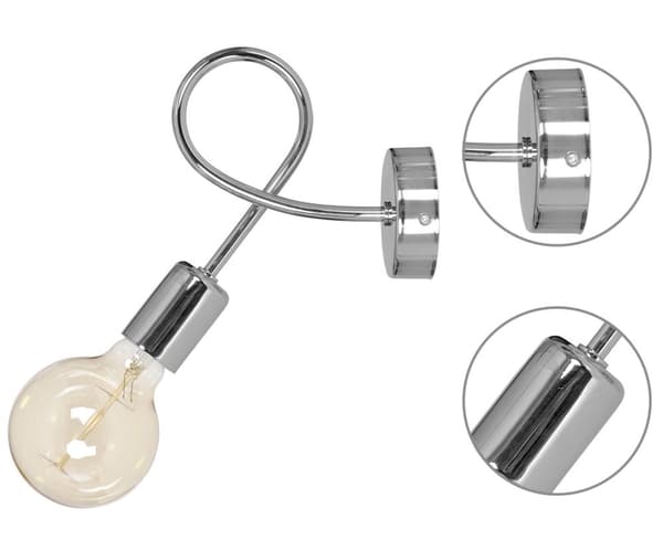 Original Edison Chrome LOFT VÄGGLAMPA