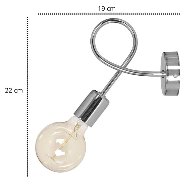 Original Edison Chrome LOFT VÄGGLAMPA