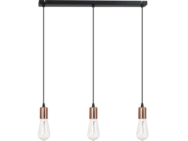 Modern KROM KOPPAR HÄNGLAMPA edison 3 x60W