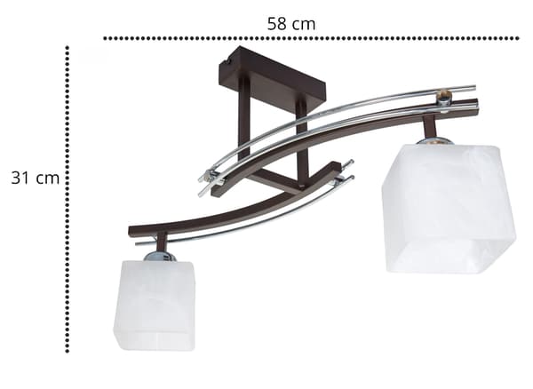 HÄNGLAMPA TAK LJUSKRAN PLAFON LED 2x60W
