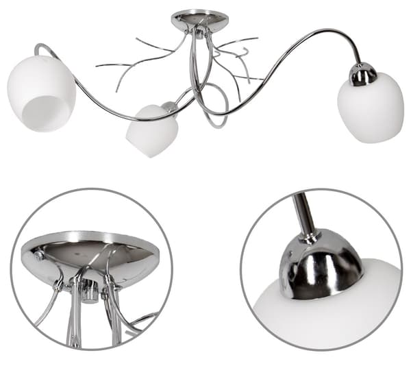 MODERN HÄNGLAMPA LJUSSTAKARE TAKLAMPA KROM