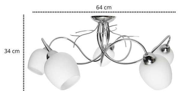 MODERN HÄNGLAMPA LJUSSTAKARE TAKLAMPA KROM