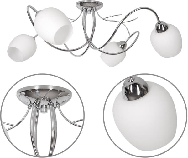 MODERNE HÆNGELAMPE LYSKELYSE LOFTSLAMPE KROM LED