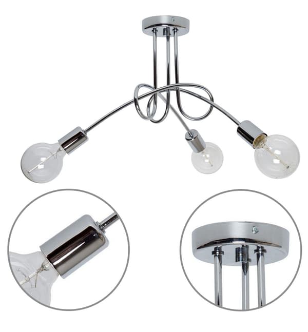 MODERN LOFTLAMPA KROM EDISON RETRO