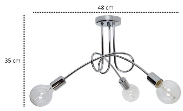 MODERN LOFTLAMPA KROM EDISON RETRO