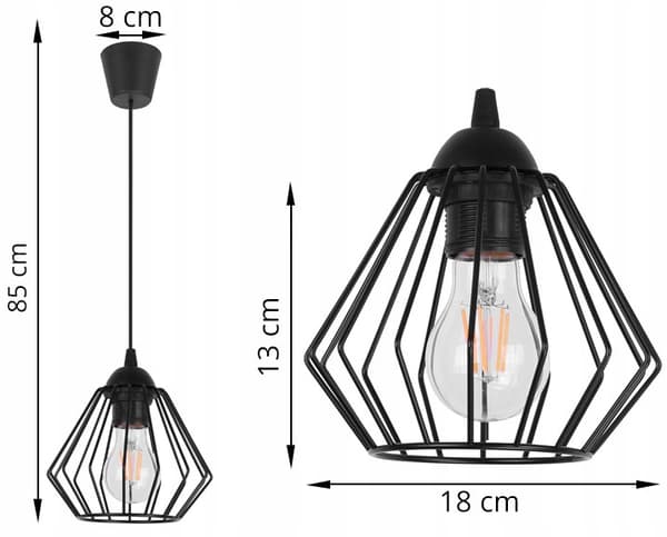 LOFT HÆNGELAMPE DIAMOND LOFT EDISON LED