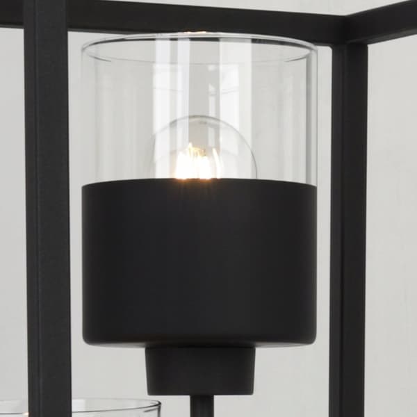 GOLVLAMPA STÅENDE METALL LAMPSKÄRM SVART 130 CM