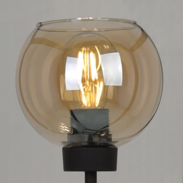 GULVLAMPE STÅENDE METAL LAMPESKÆRM SORT 130 CM