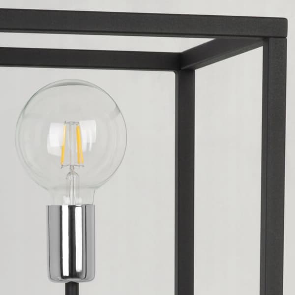 GOLVLAMPA STÅENDE METALL SVART 130 CM