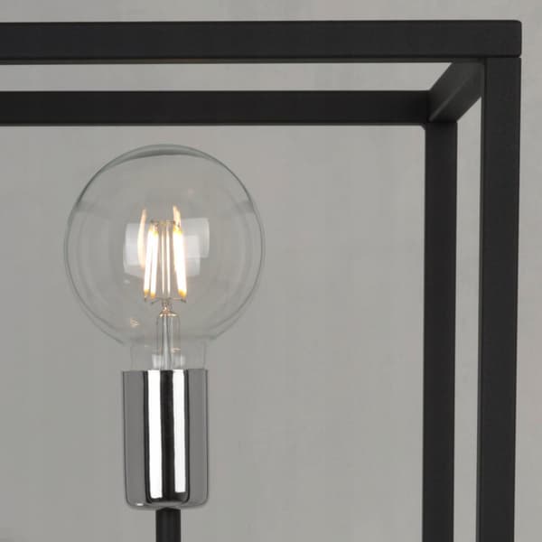 GOLVLAMPA STÅENDE METALL SVART 130 CM